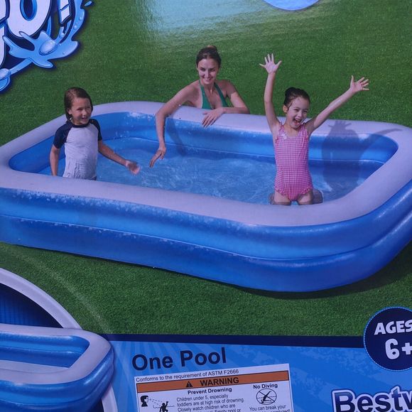 Bestway H2OGO Rectangular Inflatable 8ft 7in x 69in x 18in Family Pool | Summer - Picture 5 of 12